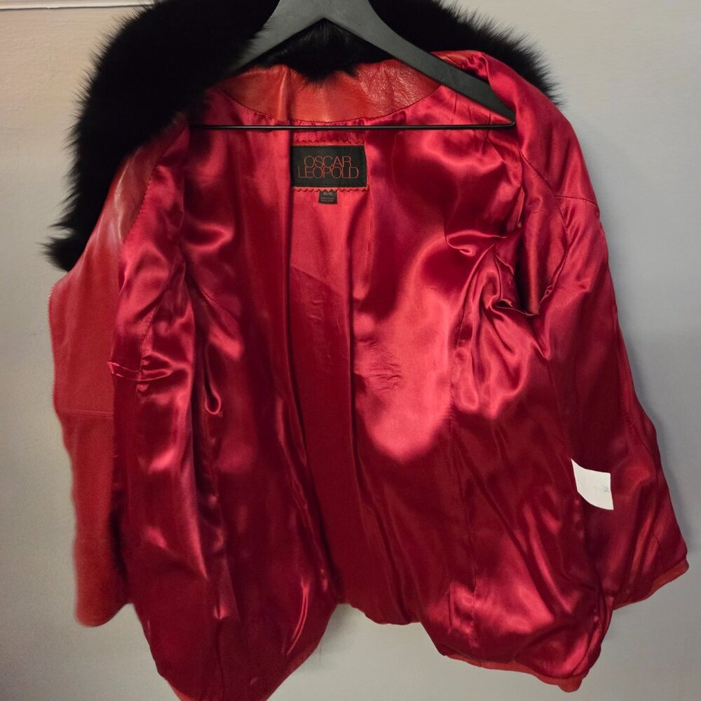Red Leather Jacket - Picture 3 of 4